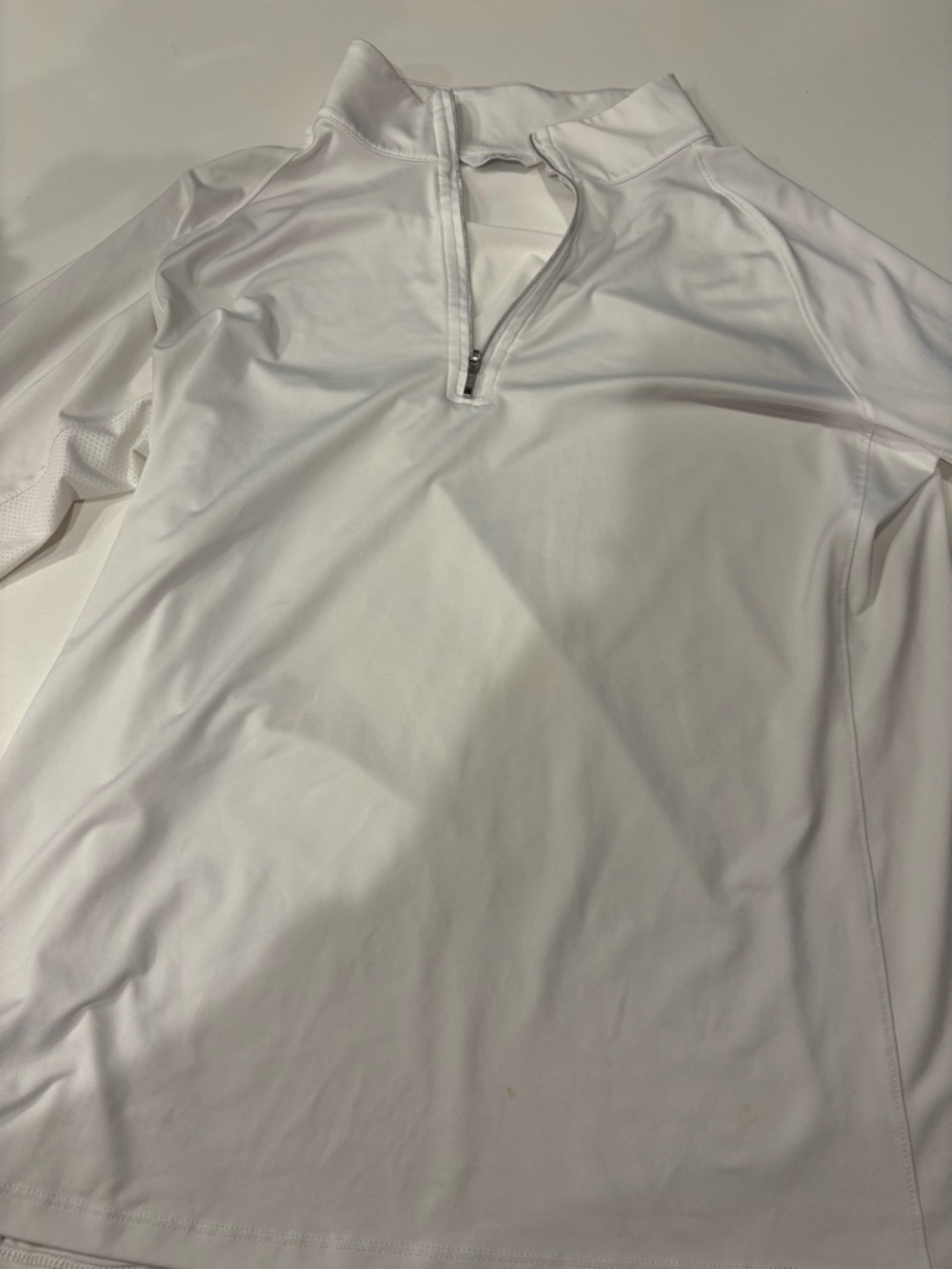 White Quarter-Zip Athletic Top